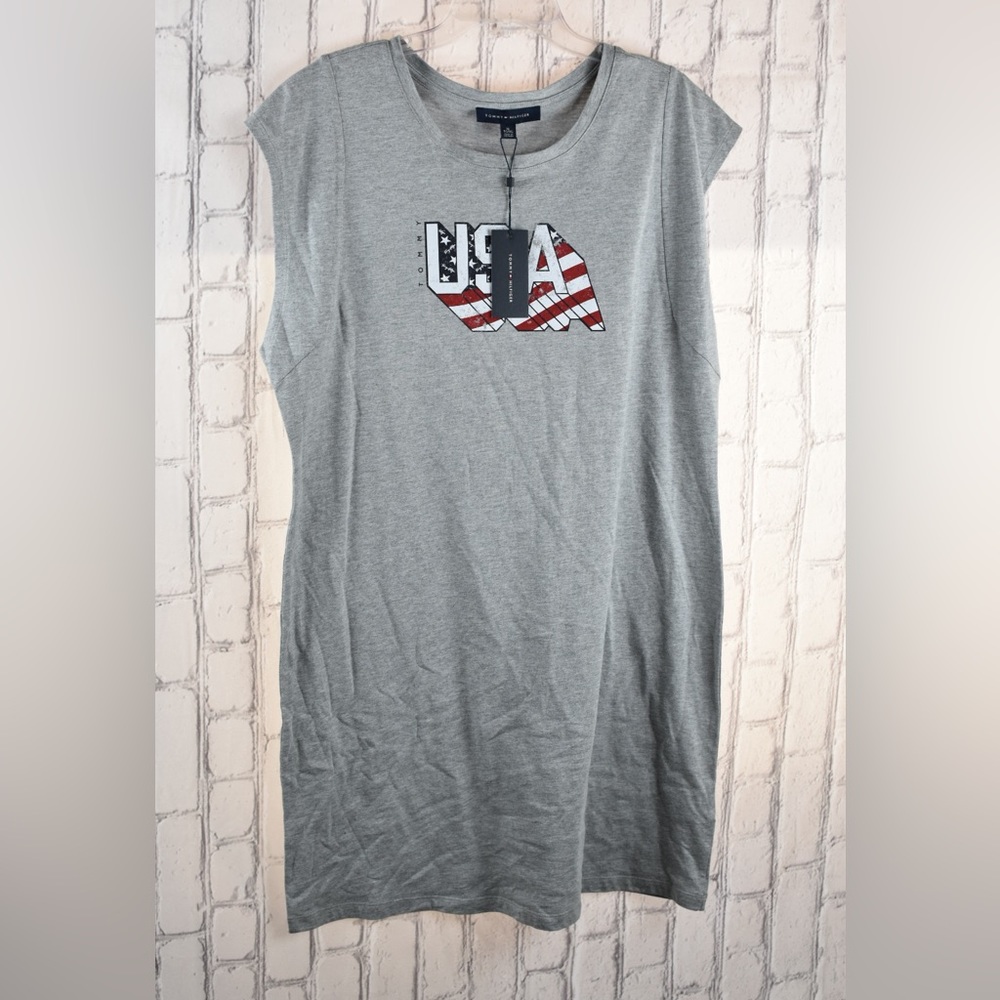 Tommy Hilfiger USA T-Shirt Dress Womens XL Grey